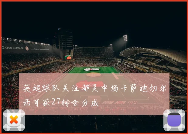 英超球队关注都灵中场卡萨迪切尔西可获27转会分成